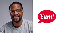 Sean Tresvant headshot with Yum Brands logo